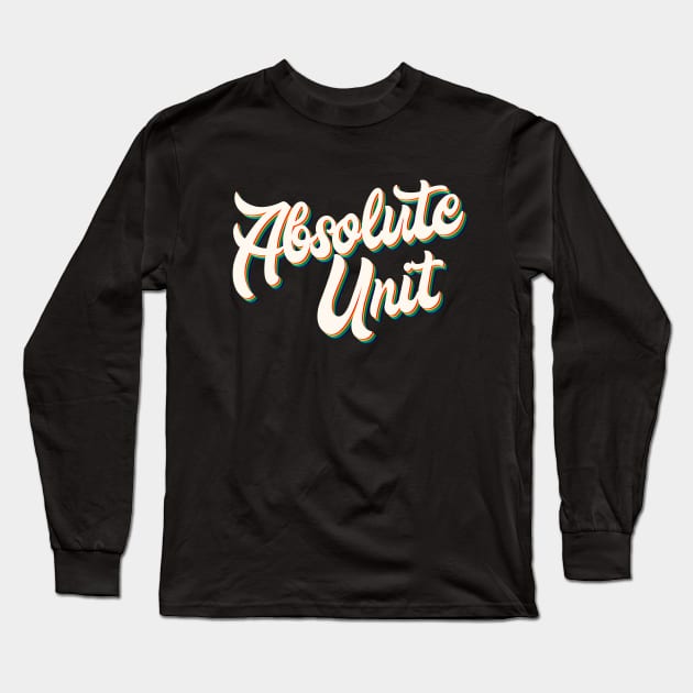 Absolute Unit Retro Rainbow Long Sleeve T-Shirt by k8creates